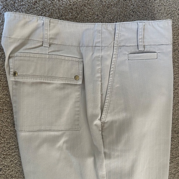 Ann Taylor Tan Striped Straight-Leg Pants – Size 8 - Picture 10 of 10